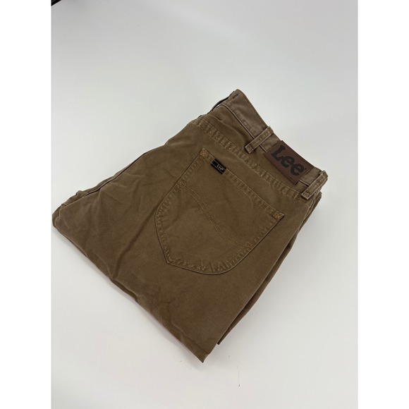 Lee Relaxed Fit Men's Carpenter Jeans 36x36 Brown Cotton Blend Lined Workwear - Picture 1 of 12